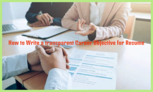 How to Write a transparent Career Objective for Resume