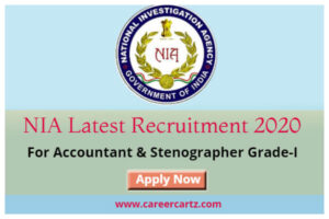 NIA Latest Recruitment 2020